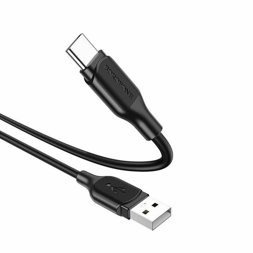 Кабель USB 3А (TYPE-C) 1м BOROFONE BX42 Черный кабель usb 3а type c 1м borofone bx42 белый