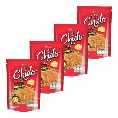 Палочки пшенично-кукурузные со вкусом острого сыра Chido Vfoods, 40 г х 4 шт