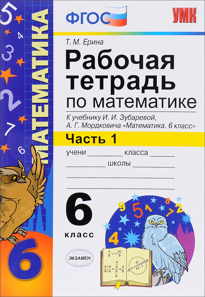 Рабочая тетрадь по математике. Часть 1. 6 класс. К учебнику И. И. Зубаревой, А. Г. Мордковича. ФГОС - фото №1
