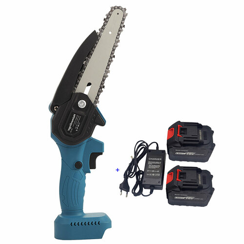 Аккумуляторная бесщеточная мини-пила для обрезки деревьев Heimerdinger 18 В электрическая цепная пила с двумя батареями емкостью 60 Ач 12264₽