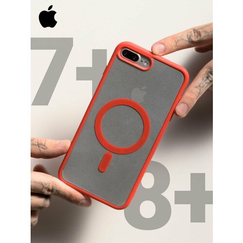 Чехол на iPhone 7 Plus/8 Plus MagSafe, красный планка крепежная боковых кнопок iphone 8 8 plus
