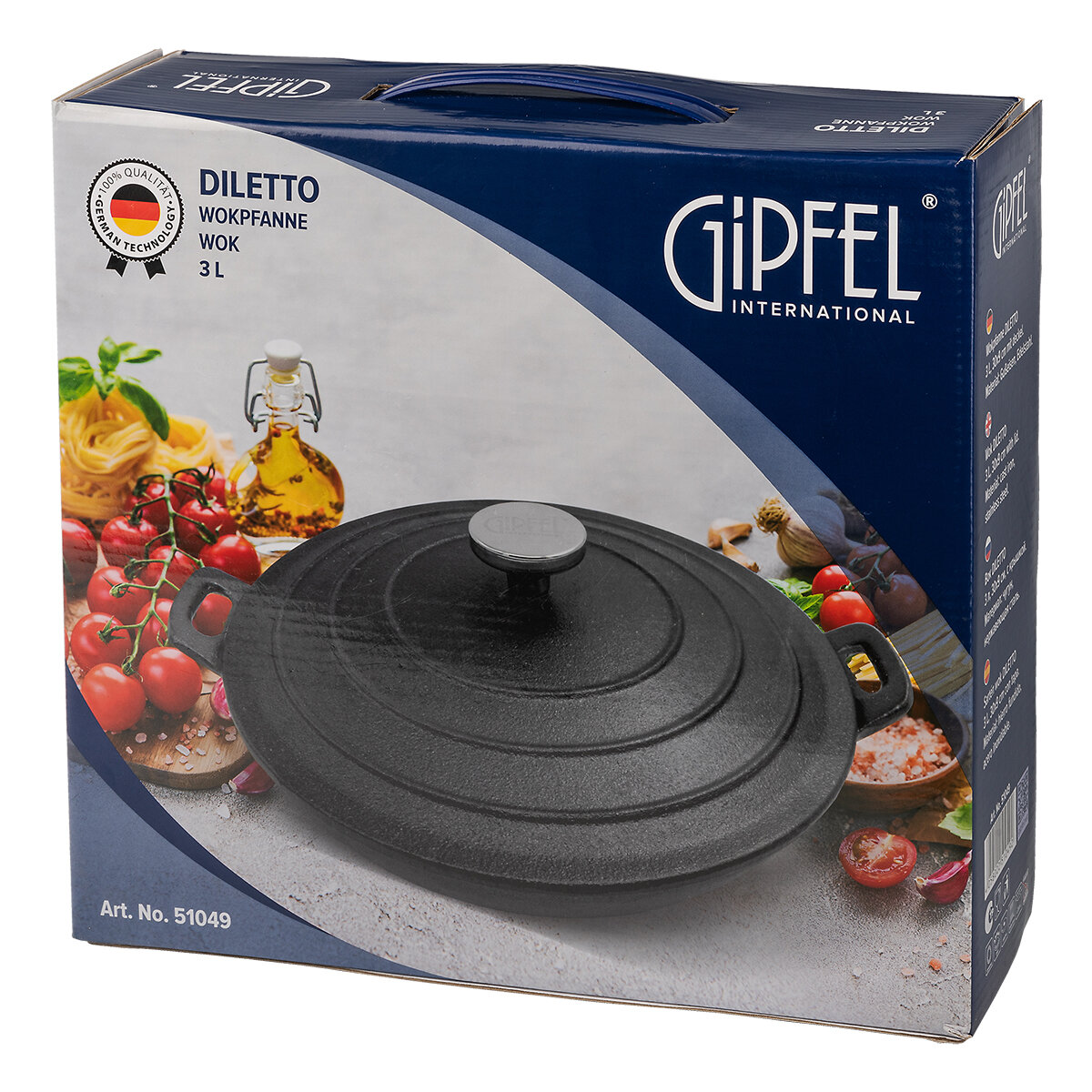 Чугунная сковорода-вок Gipfel Diletto 51049 30 см - фото №6