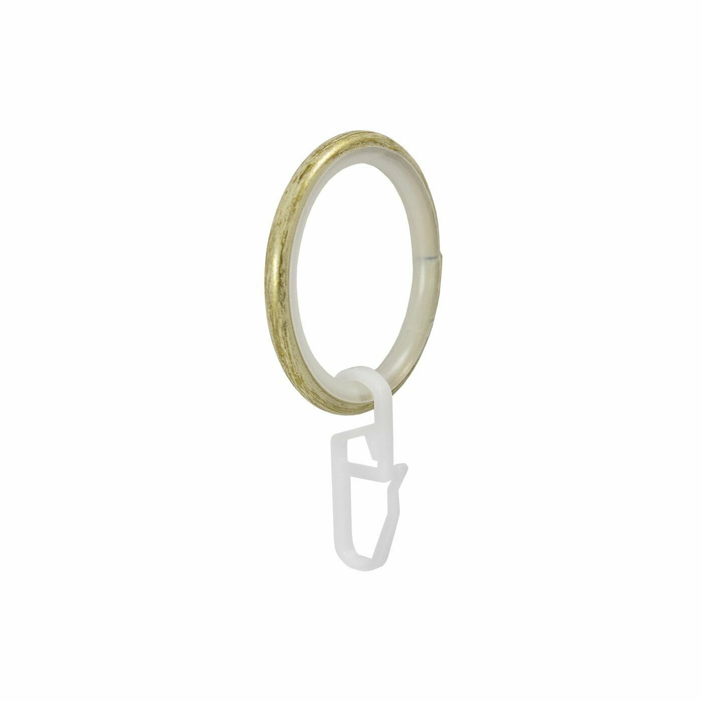 Кольца для штор с крючками металлические ваниль/золото, бесшумные -10 шт для карнизов диаметром 25 мм