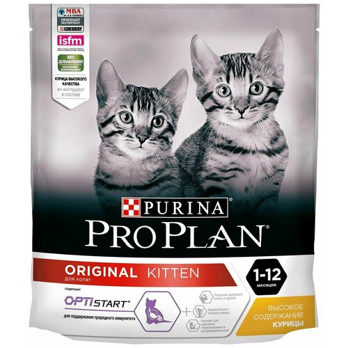 Pro Plan / Сухой корм для котят Purina Pro Plan Optistart Original Kitten с курицей 400г 3 шт
