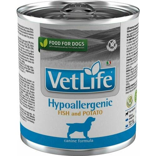 Влажный корм для собак Farmina Vet Life Dog Hypoallergenic диетический с белой рыбой и картофелем при пищевой аллергии 3 х 2шт