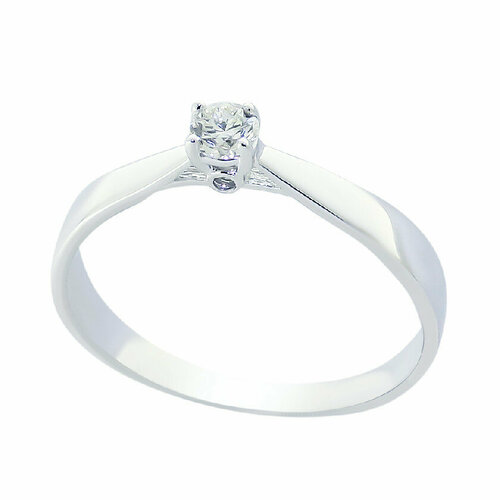 Кольцо помолвочное Галерея Эксклюзива белое золото, 585 проба, бриллиант, размер 16.5, белый, золотой