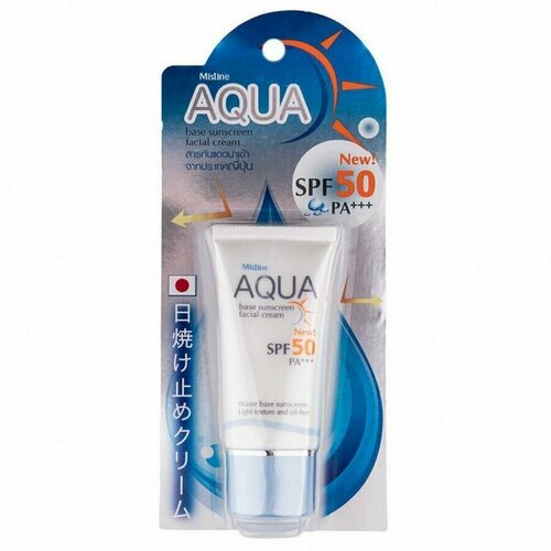 Крем для лица Mistine, Aqua Base Sunscreen Facial Cream SPF 50 PA+++, солнцезащитный, увлажняющий, 20 г