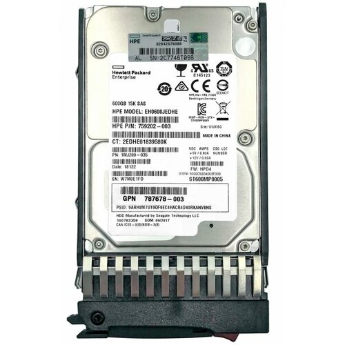 Жесткий диск HP 872844-B21 600Gb 15000 SAS 25 HDD 41765₽