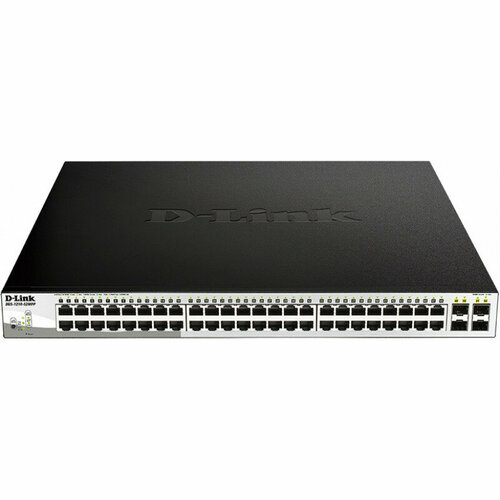 Коммутатор D-Link DGS-1210-52MPPE2A L2 48x1Гбитс 4SFP 48PoE 740W управляемый 94501₽
