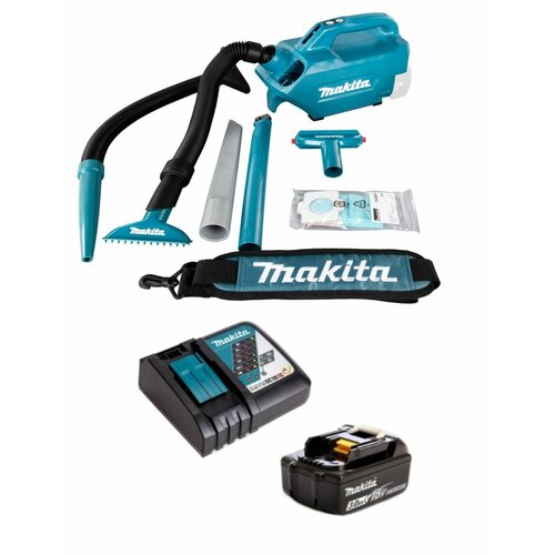 Аккумуляторный пылесос Makita DCL184RF (18V, Li-Ion, 1х3Ач, з/у) бирюзовый