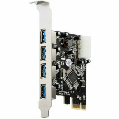 контроллер orient va 3u4pe pcie to 4 port usb 3 0 допольнительный разъём питания via ret Orient Контроллер VA-3U4PE OEM