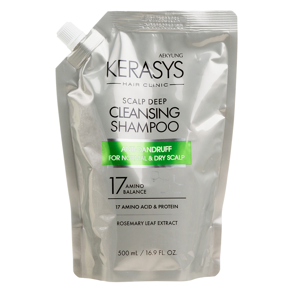 Kerasys Deep Cleansing Шампунь Освежающий, уход за сухой и нормальной кожей головы зап. блок 500 мл 1 шт