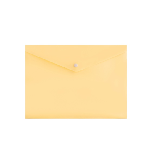 Папка Бюрократ Конверт на кнопке Pastel A4 пластик 0.18мм желтый