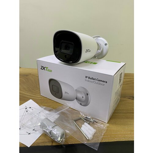 Цилиндрическая уличная IP камера видеонаблюдения ZKTeco 2 мп 19201080 25 кс с микрофоном с ИК подсветкой POE DWDR 3D DNR BLC ROI 850000₽