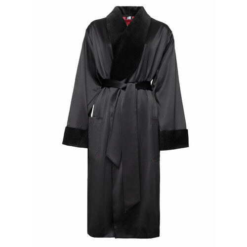 Халат Малиновые сны, размер 46, черный халат кимоно малиновые сны размер 42 46 черный