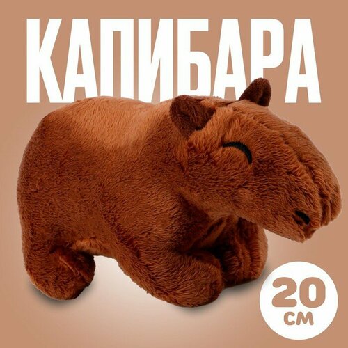 Мягкая игрушка «Капибара», 20 см, цвет тёмно-коричневый фальшпанель для шкафа византия 37х70 см цвет тёмно коричневый