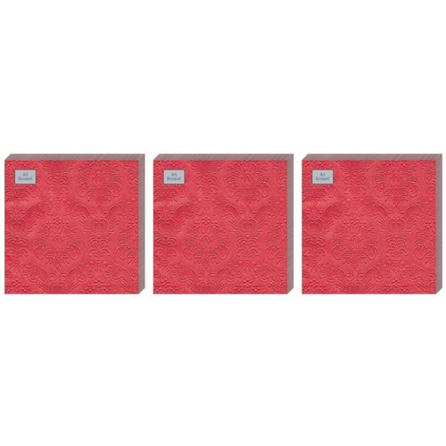 Bouquet Салфетки бумажные Art Rondo Барокко, 3 слоя, 12 шт, 33 х 33 см, Красный, 3 уп