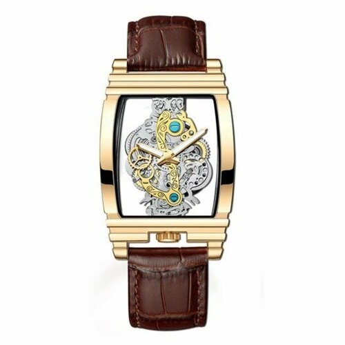 Наручные часы мужские, циферблат 5.1 х 3.4 см, ремешок l-26 см, 3 АТМ, коричневые, коричневый