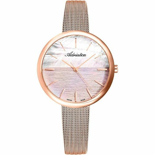 фото Наручные часы adriatica женские часы adriatica a3632.9111zq, розовый, золотой