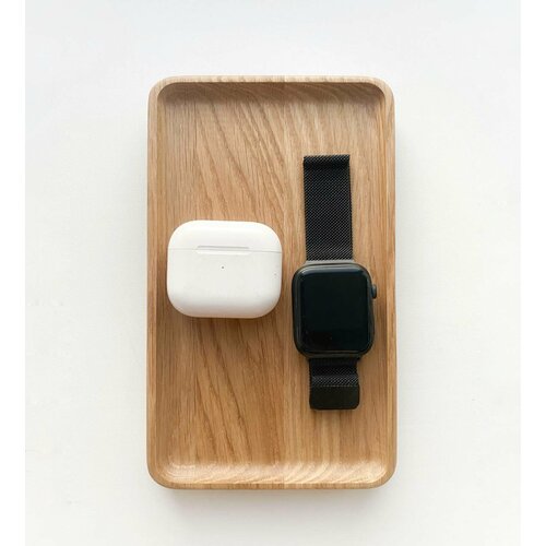 Органайзер лоток ECLI для хранения канцелярских принадлежностей, украшений, аксессуаров, размер M 20х12см, дуб