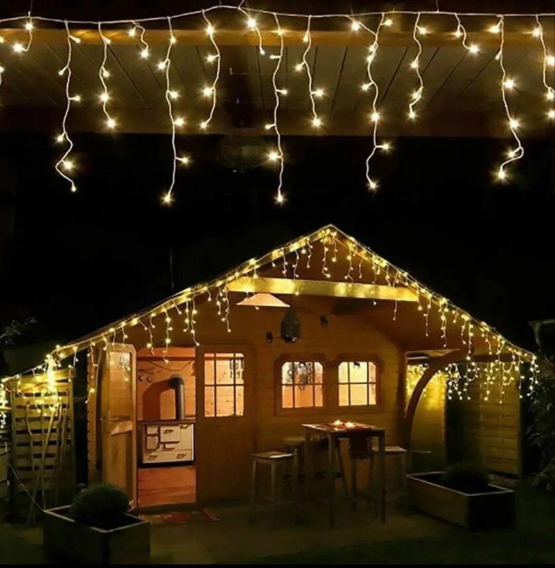 фото Гирлянда мигающая, 6 м, гирлянда для улицы и помещения, гирлянда желтого цвета