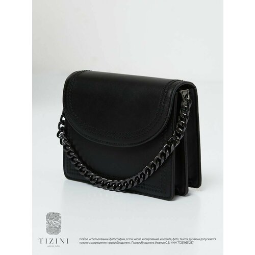 фото Сумка багет , фактура матовая, черный tizini
