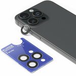 BlueO стекло для iPhone 15 Pro Max Camera Lens SAPPHIRE metal armored 3 шт. Black (+install) - изображение