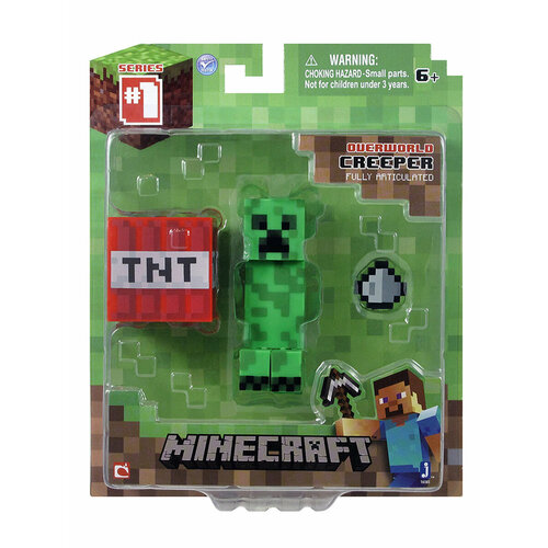 Фигурка Minecraft Creeper Крипер с аксессуарами 8см TM16503 фигурка майнкрафт крипер подарок minecraft подвижная с аксессуарами 7 см