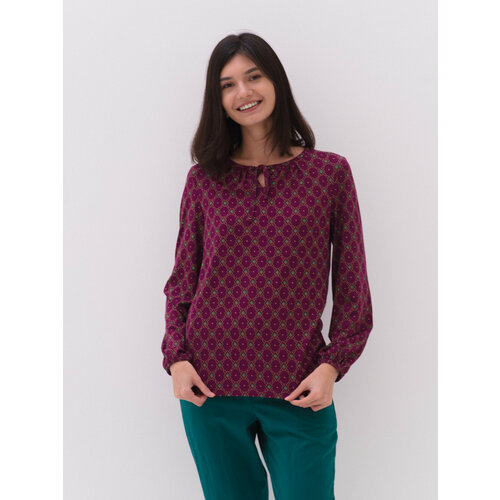 Джемпер Глория Трикотаж, длинный рукав, прямой силуэт, размер 104, бордовый, зеленый