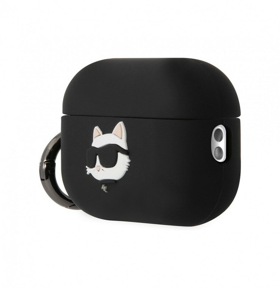 Lagerfeld для Airpods Pro 2 чехол Silicone case with ring NFT 3D Choupette Black
