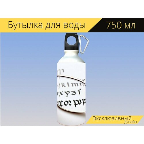 фото Бутылка фляга для воды "очки для чтения, очки, видеть" 750 мл. с карабином и принтом lotsprints