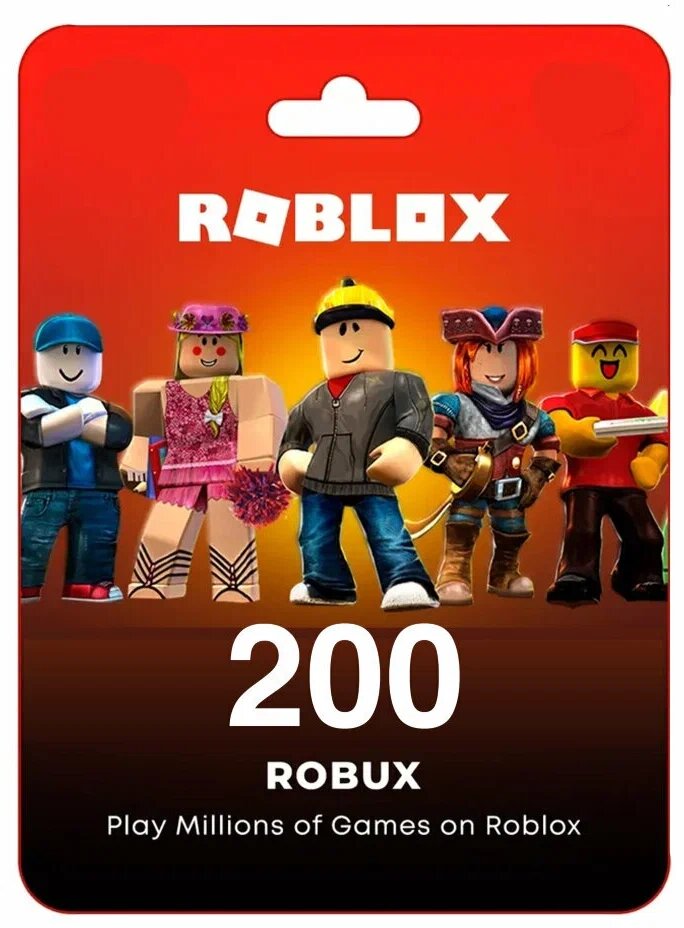 Игровая валюта платформы Roblox - 200 Robux /Пополнение счета Roblox на 200 Robux / Roblox Gift Card (Весь мир, Россия, Беларусь)