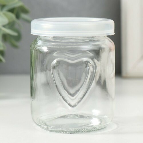 Банка для свечей стекло с крышкой Сердечко прозрачная 150 мл 6х6х8 см 234₽