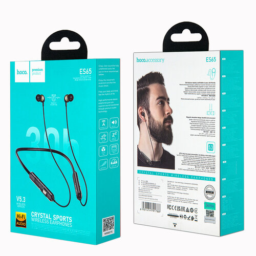 Беспроводные наушники Bluetooth спортивные Hoco ES65 Sport Wireless 30 часов работы черные 89000₽