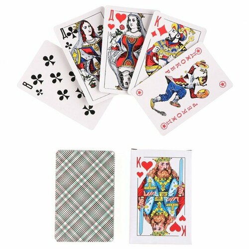 карты игральные бумажные классика король 54 шт 8 8 х 5 7 см микс Карты игральные Король, 54 шт, набор 4 шт, карта 8.7 х 5.7 см