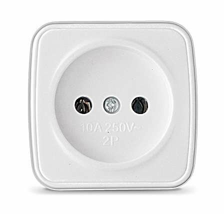 фото Розетка 1-м ОП Электра 10А IP20 без заземл. бел. Союз 0011