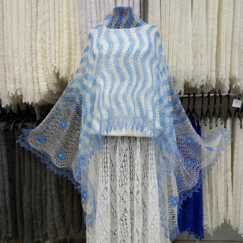 Палантин Орчанка, 190х75 см, белый