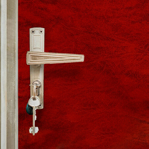 Комплект для обивки дверей, 110 × 200 см: иск. кожа, поролон 3 мм, гвозди, бордо, «Эконом»
