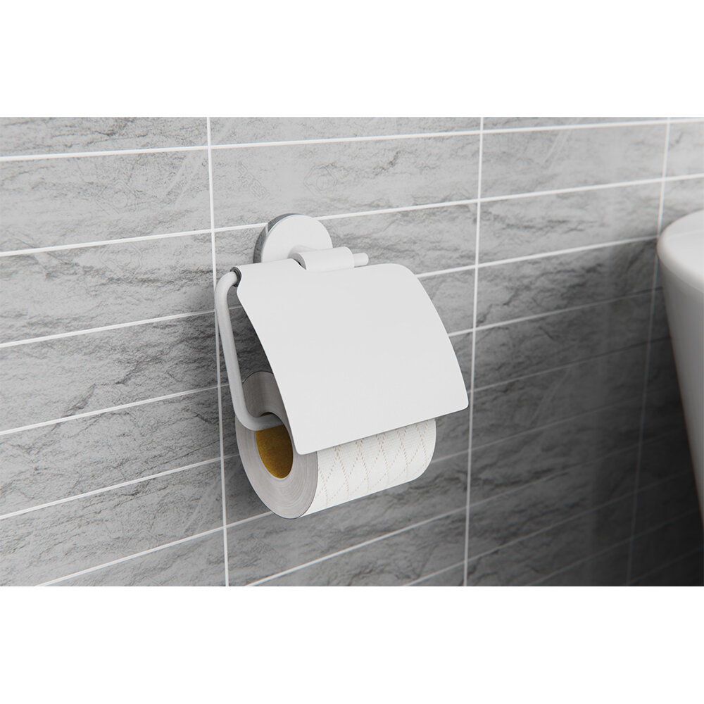 держатель для туалетной бумаги с крышкой lord fora белый for-lord015wt - фото №9