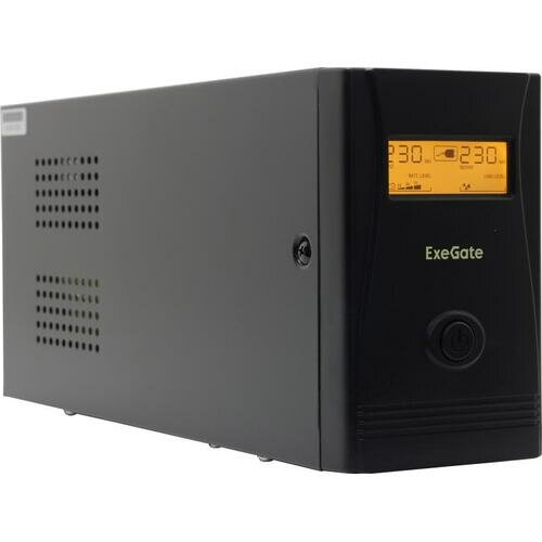 Источник бесперебойного питания Exegate EP285477RUS 850VA/480W, LCD, AVR, 4*IEC-C13, RJ45/11, black - фото №2