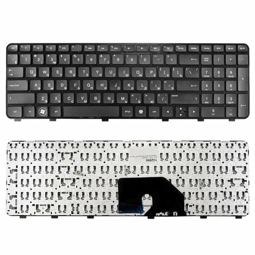 Клавиатура для ноутбука HP Pavilion HP DV6-6000, DV6-6100 Series. Плоский Enter. Черная, с черной ра клавиатура для ноутбука hp pavilion dv6 6000 dv6 6100 dv6 6b00 dv6 6c00 black гор enter