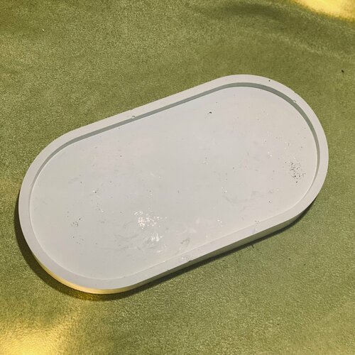 фото Подставка для украшений овал, 9х1.5х17.5 см, зеленый без бренда