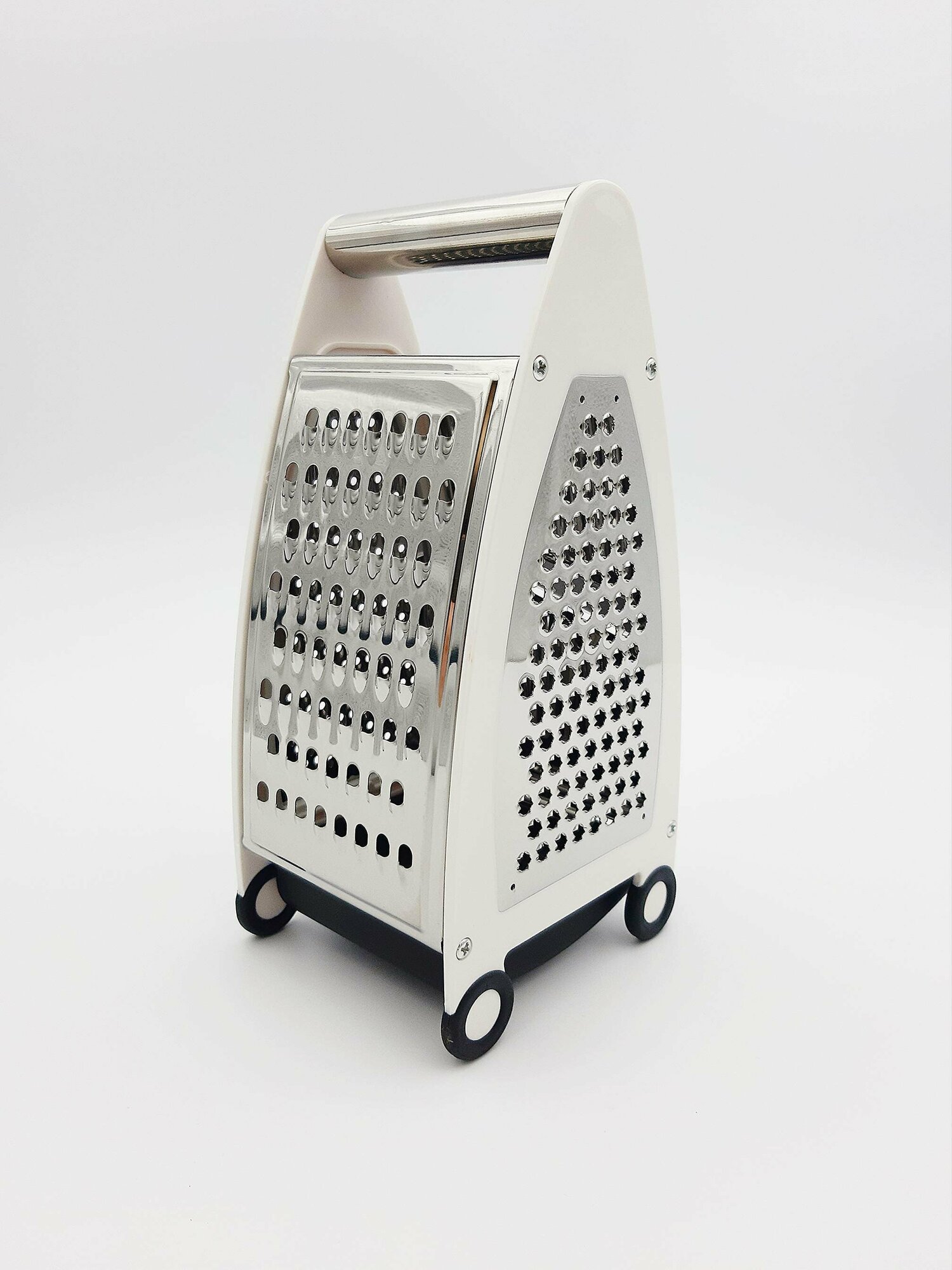 фото FISSMAN Терка 25см четырехсторонняя с контейнером, белая (нерж. сталь)