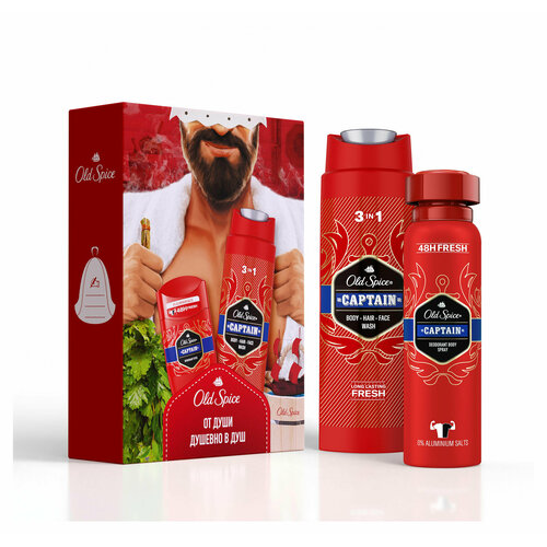 Подарочный набор для мужчин Old Spice Captain, Дезодорант-стик 50 мл + Гель для душа 3в1 250 мл