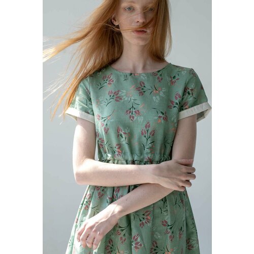 фото Платье уста к устам, размер xl, зеленый, белый