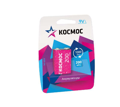 Аккумулятор 6F22 200мА.ч 1BL (блист.1шт) KOCNI-MH6F22(200mAh) КОСМОС - фото №13