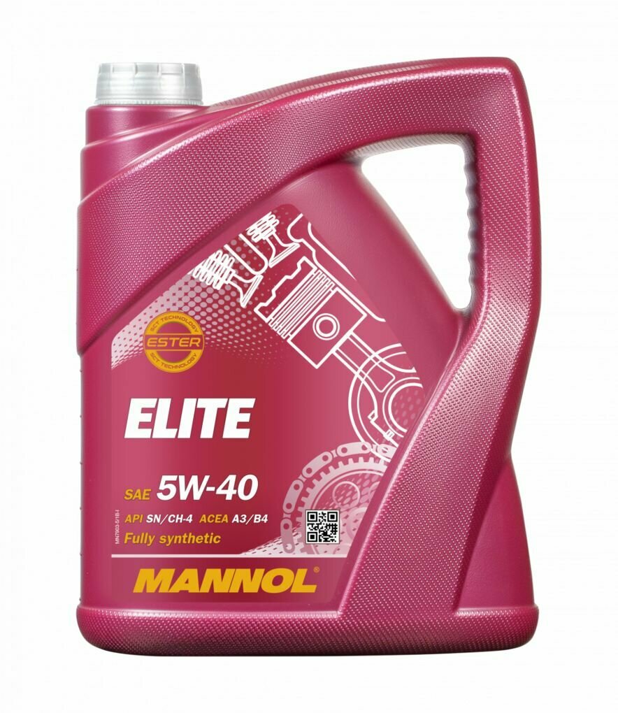 Полусинтетическое моторное масло Mannol Elite 5W-40 Sn/Ch-4, 4 л, 1 шт.
