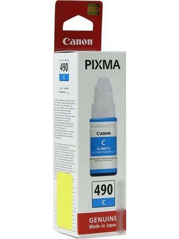 Чернила Canon GI-490C 0664C001 голубой для Canon Pixma G1400/2400/3400 (70мл) (0664C001)