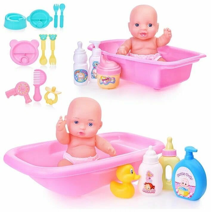 Пупс с аксессуарами "Купание в ванной" - забавные игрушки для малышей