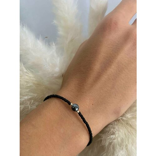 Браслет-цепочка SIDORINA SOFIA ACCESSORIES, кристалл, 1 шт., размер 15 см, черный